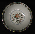 Bowl and dish, Hard-paste porcelain, Chinese, for European market