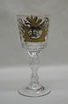 Imperial goblet, St. Petersburg Imperial Glass Factory, Engraved, enamelled and gilt crystal, Russian