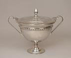 Covered bowl with ladle and tray, Giacinto Melillo (1846–1915), Silver, Italian