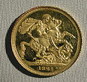 Proof sovereign of George IV (coronation year), Medalist: Benedetto Pistrucci (Italian, 1783–1855, active England), Gold, British