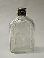 Flask (one of a pair), Cut glass, silver gilt, German, Augsburg