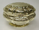 Toilet box (one of a pair), Johann Conrad Lotter (German, active 1738–79), Silver gilt, German, Augsburg