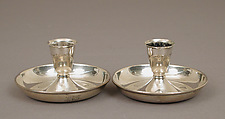 Pair of nesting chambersticks, Silver, American