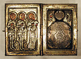 Diptych, Master BP, Silver frame (oklad), partially gilded, Ukranian