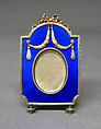 Picture frame, House of Carl Fabergé, Enameled silver, gold mounts, Russian, St. Petersburg