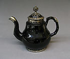 Teapot, Lead-glazed (black) pottery, French