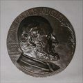 Emile Augier (1820-1889), Jean-Désiré Ringel d'Illzach, Cast bronze with warm brown patina, French