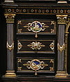 Cabinet with gold mounts and relief, After a design by Reinhold Vasters (German, Erkelenz 1827–1909 Aachen), Pine and walnut veneered with ebony; gold, enamel, diamonds, rubies, German, Aachen