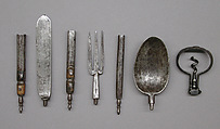 Anonymous | Knife, fork, spoon, and corkscrew in a case (Étui de ...
