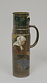Tankard with woman seated, Haviland & Co. (American and French, 1864–1931), Stoneware, French, Paris