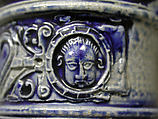 Flagon, Salt-glazed stoneware; pewter, German, Westerwald (Grenzhausen)