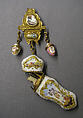 Étui and châtelaine, Enameled copper, British, South Staffordshire