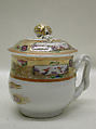Cup with cover, Porcelain, Chinese, for British or American market