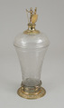 Beaker with cover, Glass, silver gilt, German, Thuringia
