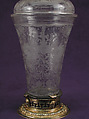 Beaker with cover, Glass, silver gilt, German, Thuringia
