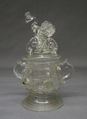 Bowl with cover, Glass, German