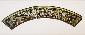 Border fragment, Colorless glass, silver stain, and vitreous paint, Flemish