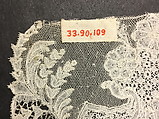 Lappet (one of a pair), Bobbin lace, point d'Angleterre, Flemish, Brussels