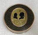 Box, Gold, compositional material, verre eglomisé, French, Paris