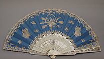 Fan, A. Rodien, Silk taffeta, bobbin lace, ivory, steel, mother-of-pearl, French, Paris