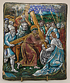 Christ Bearing the Cross, Painted enamel on copper, partly gilt, French, Limoges