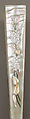 Fan, Tiffany &amp; Co. (1837–present), Hand-painted silk satin; mother-of-pearl, metal, enamel, French