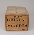 Chess set, Limba wood, goatskin, cotton, Nigerian