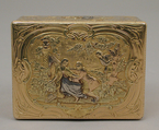 Snuffbox, Possibly Les Frères Toussaint (French, active Hanau, registered 1752), Gold, German, Hanau