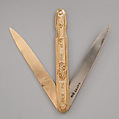 Pocket knife, Probably by Jean Gavet (cutler to the King 1757, master goldsmith 1769, recorded 1781), Gold, steel, French, Paris