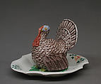Tureen with cover in the form of a turkey, Florsheim Manufactory, Tin-glazed earthenware, German, Florsheim