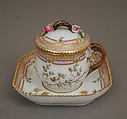 Custard cup with cover and tray, Royal Porcelain Manufactory  Danish, Hard-paste porcelain, Danish, Copenhagen