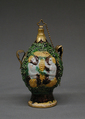 Perfume bottle, Workshop of Paul Preuning (German, active 1540–1550), Maiolica (tin-glazed earthenware) with yellow metal mounts, German, Nuremberg or Austrian