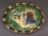 Dish with creation of Eve, Bernard Palissy French, Lead-glazed earthenware, French