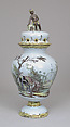 Potpourri vase with cover (one of a pair), Abraham Leihamer (1745–1774), Tin-glazed earthenware, German, Stockelsdorf