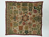 Embroidered sampler, Silk on linen, German, probably Nuremberg