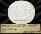 Diana protecting Erigone from the fury of Orestes, Carnelian, probably Italian