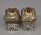 Set of six cosmetic jars, Barnard Brothers, Silver, glass, British, London