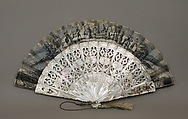 Fan, Paper, paint, mother-of-pearl, silver foil, glass, metal, French