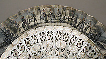Fan, Paper, paint, mother-of-pearl, silver foil, glass, metal, French