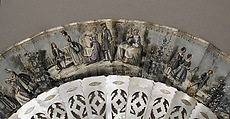 Fan, Paper, paint, mother-of-pearl, silver foil, glass, metal, French