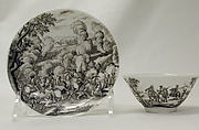 Teabowl and saucer, Meissen Manufactory (German, 1710–present), Hard-paste porcelain, German, Meissen posiblywith German, Breslau (Wrocław) decoration