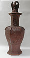 Hexagonal vase, Factory of Cornelius Funcke (German, 1673–1733), Red earthenware, Silesian-Bohemian