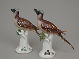 Pair of cuckoos, Chelsea Porcelain Manufactory (British, 1744–1784), Soft-paste porcelain, British, Chelsea