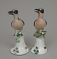 Pair of cuckoos, Chelsea Porcelain Manufactory (British, 1744–1784), Soft-paste porcelain, British, Chelsea