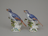 Pair of daws, Chelsea Porcelain Manufactory (British, 1744–1784), Soft-paste porcelain, British, Chelsea