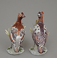 Pair of partridges, Chelsea Porcelain Manufactory (British, 1744–1784), Soft-paste porcelain, British, Chelsea