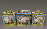 Tea caddy (one of a pair), Enamel on copper, British, South Staffordshire