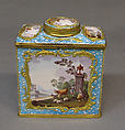 Tea caddy (one of a pair), Enamel on copper, British, South Staffordshire