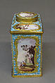 Tea caddy (one of a pair), Enamel on copper, British, South Staffordshire