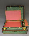 Nécessaire, Wood, shagreen, silk, tortoiseshell with gold mounts, steel, British, London